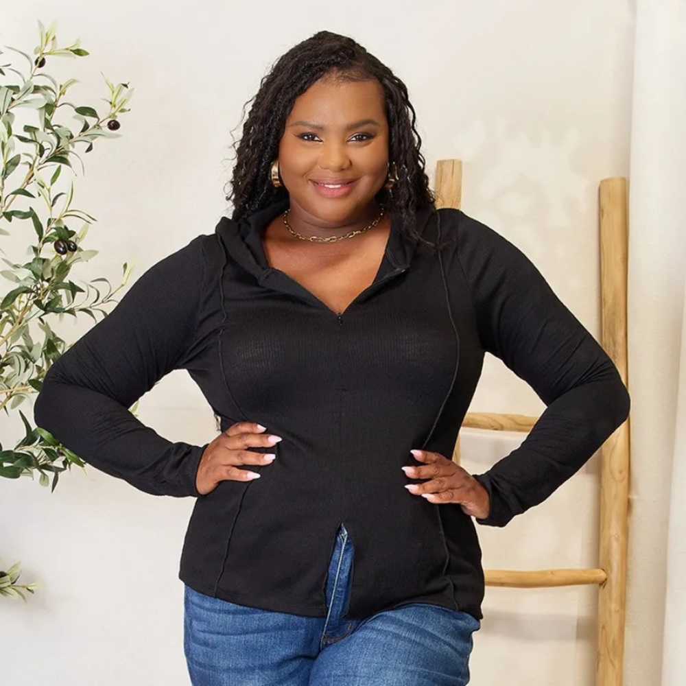 Culture Code Culture Code Full Size Exposed Seam Long Sleeve Hoodie Size L